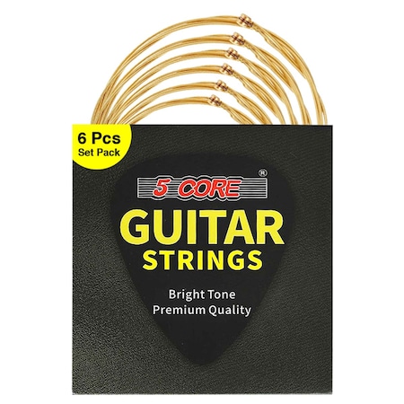 5 Core 5 Core Guitar Strings - 0.010-0.047 Phosphor Bronze w Deep Bright Tone for 6 String Acoustic Guitars GS AC BZ